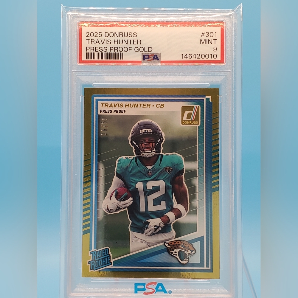 2025 Russ Travis Hunter Press Proof Gold Rookie Card PSA 9 #301 26/50